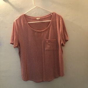 Red and White Striped short sleeve - Worn Twice